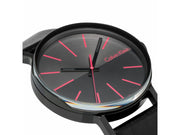  Shop Authentic Calvin Klein Boost Black Dial Black Leather Strap Watch for Men - K7Y214CY - Luxxuri