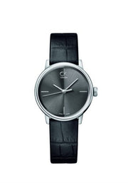  Shop Authentic Calvin Klein Accent Black Dial Black Leather Strap Watch for Women  - K2Y2Y1C3 - Luxxuri