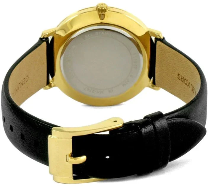  Shop Authentic Michael Kors Pyper Black Dial Black Leather Strap Watch For Women - MK2747 - Luxxuri