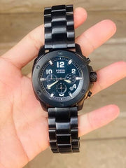  Shop Authentic Fossil Machine Chronograph Black Dial Black Steel Strap Watch for Men - FS4927 - Luxxuri