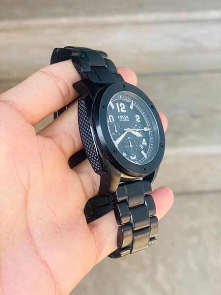  Shop Authentic Fossil Machine Chronograph Black Dial Black Steel Strap Watch for Men - FS4927 - Luxxuri