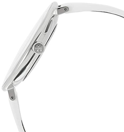  Shop Authentic Calvin Klein Rise White Grey Dial White Leather Strap Watch for Women - K7A231L6 - Luxxuri
