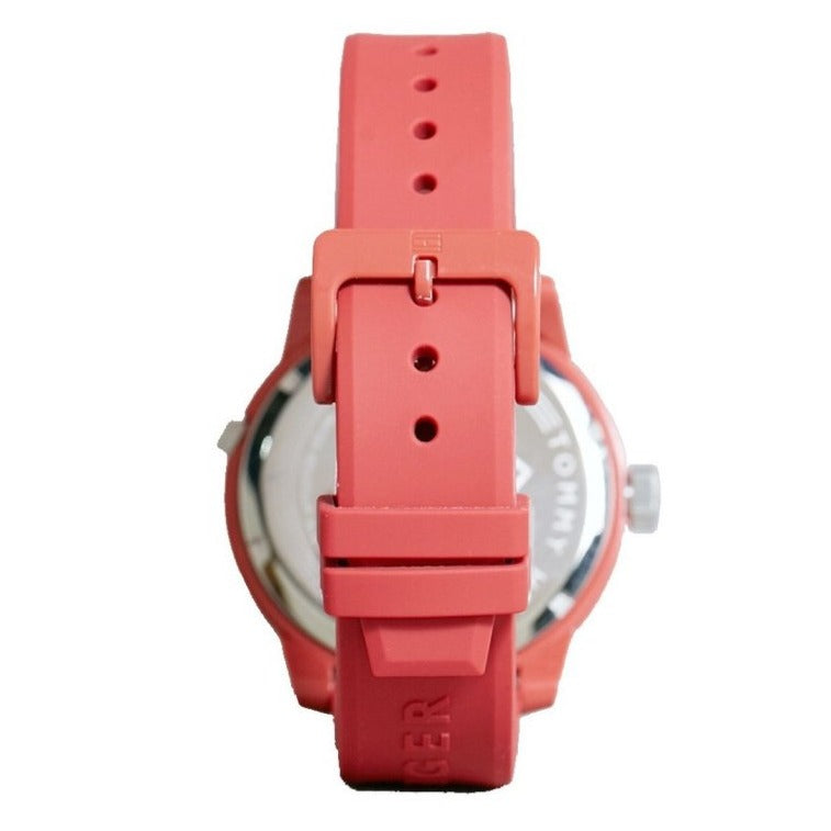  Shop Authentic Tommy Hilfiger Denim Quartz Red Dial Red Rubber Strap Watch for Men - 1791323 - Luxxuri