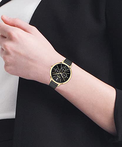  Shop Authentic Hugo Boss Symphony Black Dial Black Mesh Bracelet Watch for Women - 1502601 - Luxxuri