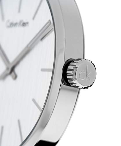  Shop Authentic Calvin Klein Even White Dial Black Leather Strap Watch for Women - K7B211C6 - Luxxuri