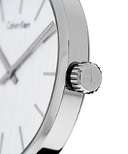  Shop Authentic Calvin Klein Even White Dial Black Leather Strap Watch for Women - K7B211C6 - Luxxuri