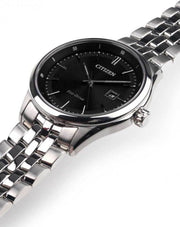  Shop Authentic Citizen Eco Drive Black Dial Silver Steel Strap Watch For Men - BM7250-56E - Luxxuri