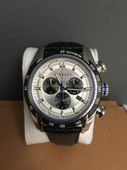  Shop Authentic Versace V-Ray Quartz Silver Dial Black Leather Strap Watch for Men - VDB010014 - Luxxuri