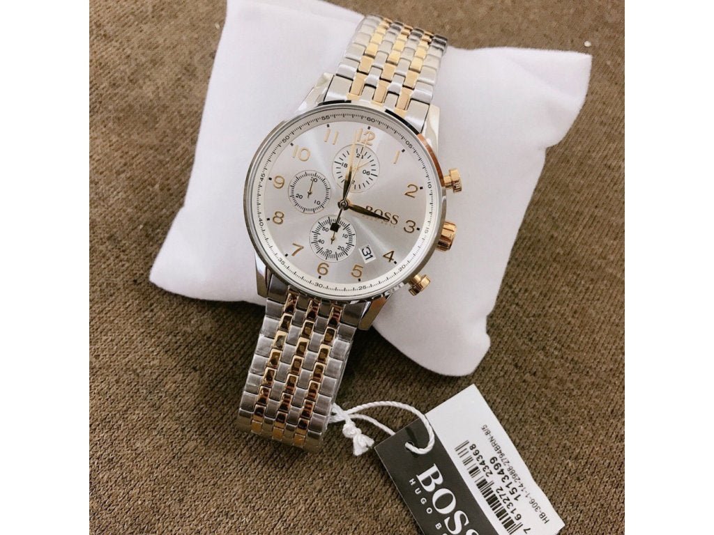  Shop Authentic Hugo Boss Navigator White Dial Two Tone Steel Strap Watch for Men - 1513499 - Luxxuri