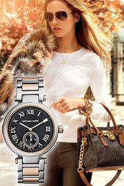  Shop Authentic Michael Kors Skylar Black Dial Two Tone Steel Strap Watch for Women - MK5957 - Luxxuri