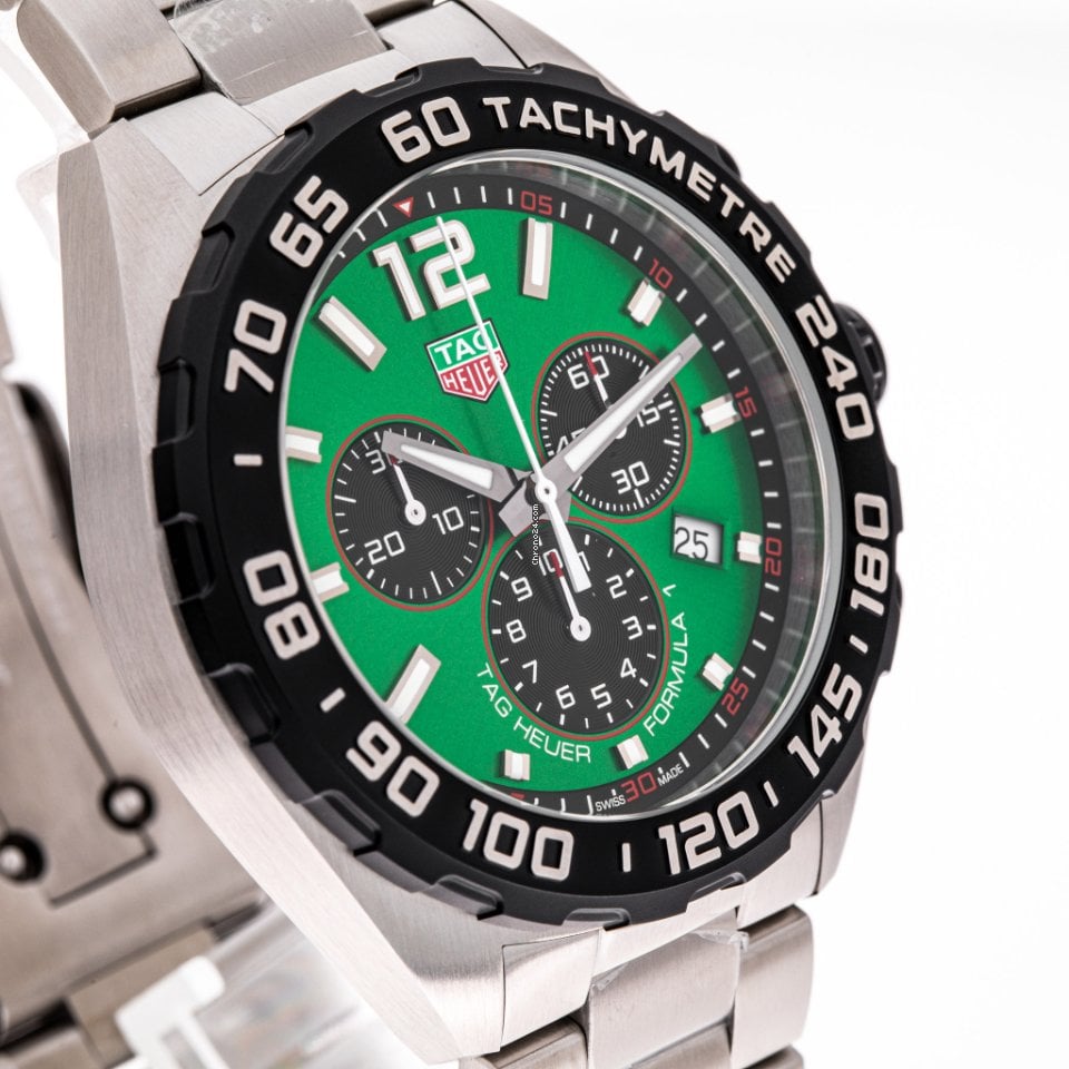  Shop Authentic Tag Heuer Formula 1  Chronograph Green Dial Silver Steel Strap Watch for Men - CAZ101AP.BA0842 - Luxxuri