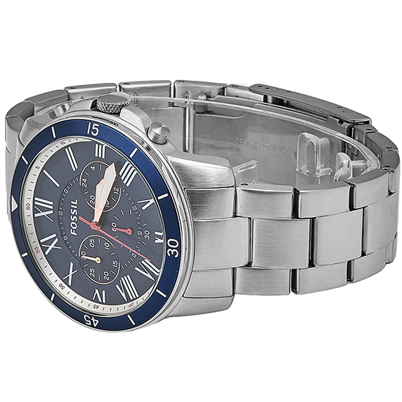  Shop Authentic Fossil Grant Sport Chronograph Blue Dial Silver Steel Strap Watch for Men - FS5238 - Luxxuri