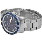  Shop Authentic Fossil Grant Sport Chronograph Blue Dial Silver Steel Strap Watch for Men - FS5238 - Luxxuri