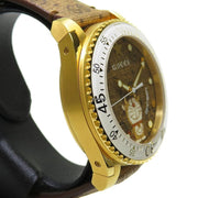  Shop Authentic Gucci Dive Doraemon Brown Dial Brown Leather Strap Watch For Men - YA136334 - Luxxuri