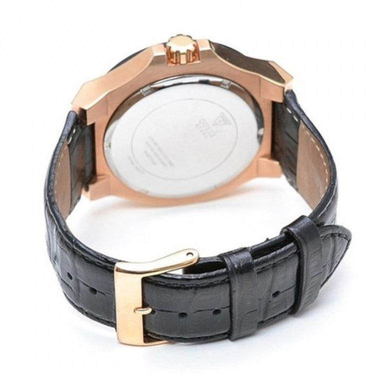  Shop Authentic Guess Force Analog Black Dial Black Leather Strap Watch For Men - W0674G6 - Luxxuri