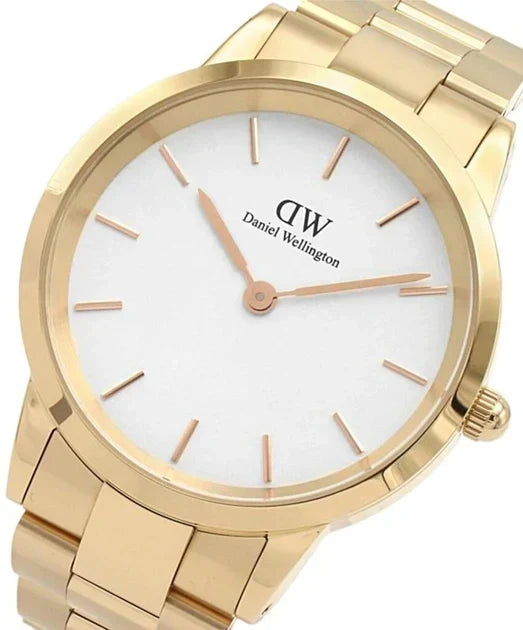  Shop Authentic Daniel Wellington Iconic Link White Dial Gold Steel Strap Watch For Men - DW00100343 - Luxxuri
