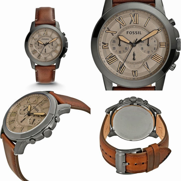  Shop Authentic Fossil Grant Chronograph Brown Dial Brown Leather Strap Watch for Men - FS5214 - Luxxuri
