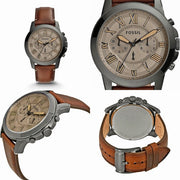  Shop Authentic Fossil Grant Chronograph Brown Dial Brown Leather Strap Watch for Men - FS5214 - Luxxuri