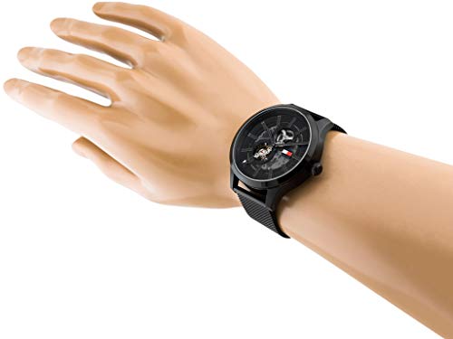  Shop Authentic Tommy Hilfiger Spencer Skeleton Black Dial Black Mesh Bracelet Watch for Men - 1791644 - Luxxuri