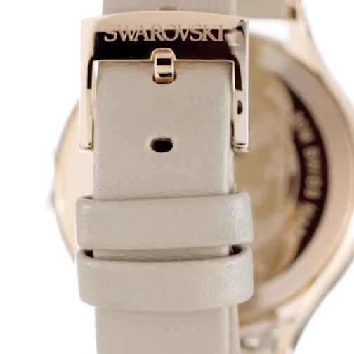  Shop Authentic Swarovski Octea Nova Grey Dial Grey Leather Strap Watch for Women - 5295326 - Luxxuri