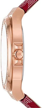  Shop Authentic Michael Kors Lennox Three Hand Silver Dial Red Leather Strap Watch For Women - MK7308 - Luxxuri