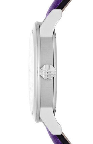  Shop Authentic Burberry The City Silver Dial Purple Leather Strap Watch for Women - BU9122 - Luxxuri