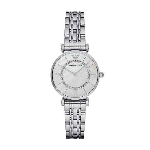  Shop Authentic Emporio Armani Gianni T-Bar Mother of Pearl Dial Silver Stainless Steel Watch For Women - AR1908 - Luxxuri