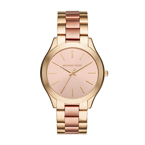  Shop Authentic Michael Kors Slim Runway Pink Dial Two Tone Steel Strap Watch for Women - MK3493 - Luxxuri