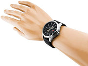  Shop Authentic Tommy Hilfiger Spencer Skeleton Black Dial Black Leather Strap Watch for Men - 1791641 - Luxxuri