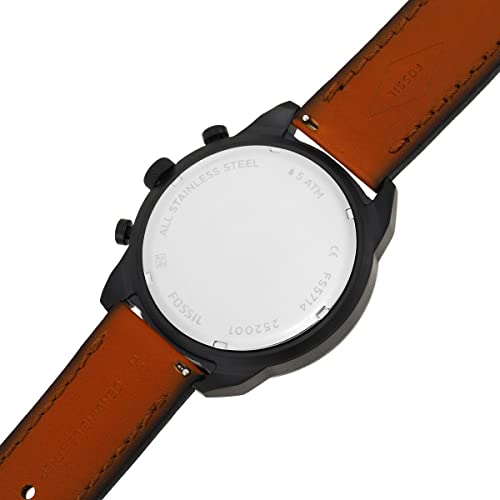  Shop Authentic Fossil Bronson Black Dial Brown Leather Strap Watch for Men - FS5714 - Luxxuri