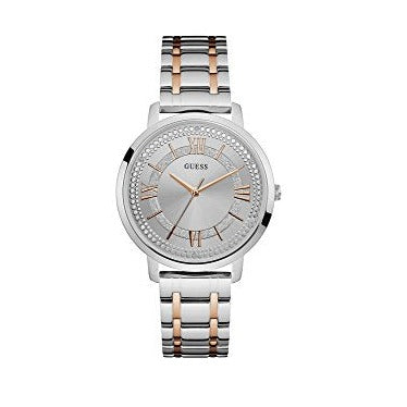  Shop Authentic Guess Montauk Silver Dial Two Tone Steel Strap Watch For Women - W0933L6 - Luxxuri