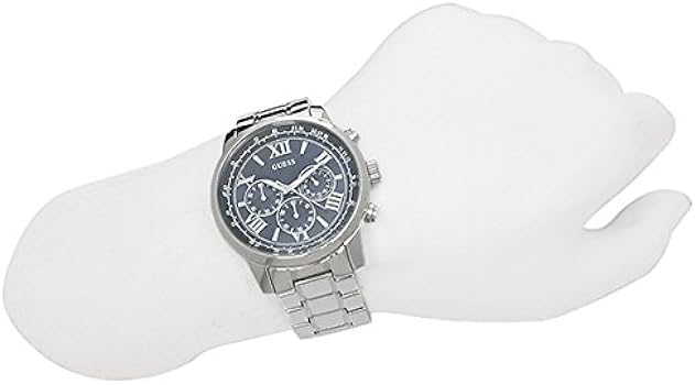  Shop Authentic Guess Horizon Chronograph Quartz Blue Dial Silver Steel Strap Watch for Men - W0379G3 - Luxxuri