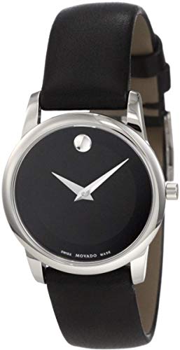  Shop Authentic Movado Museum Black Dial Black Leather Strap Watch For Men - 2100002 - Luxxuri