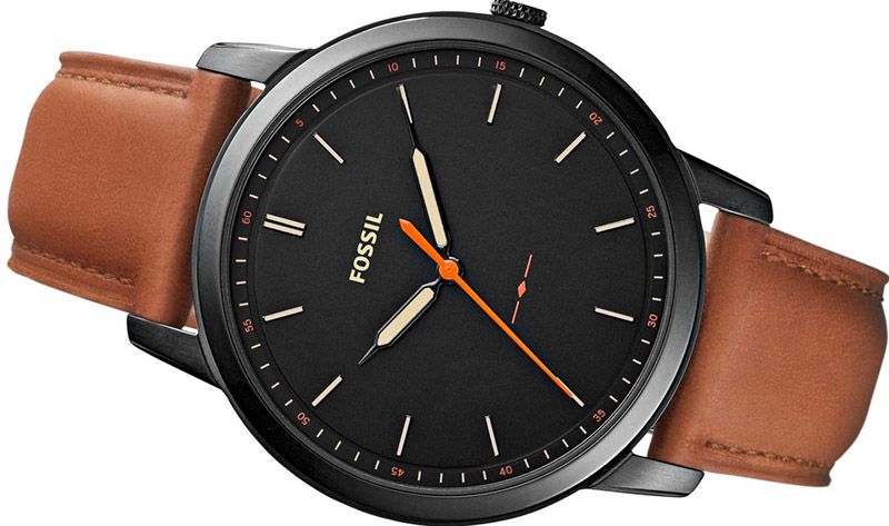  Shop Authentic Fossil The Minimalist Black Dial Brown Leather Strap Watch for Men - FS5305 - Luxxuri
