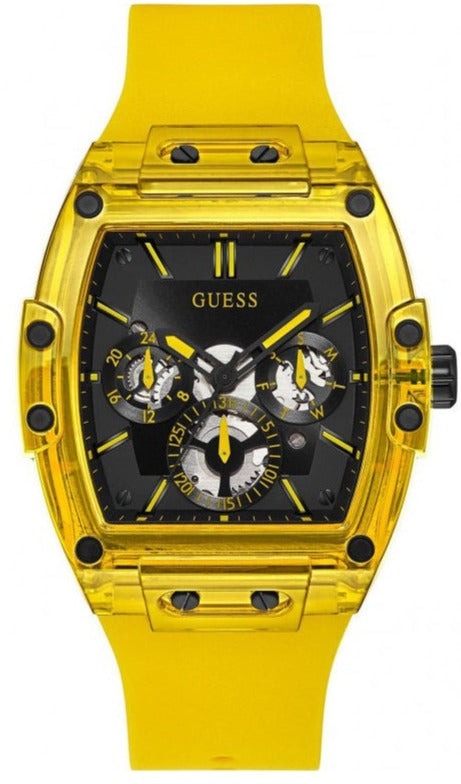  Shop Authentic Guess Phoenix Multi Function Black Dial Yellow Rubber Strap Watch for Men - GW0203G6 - Luxxuri