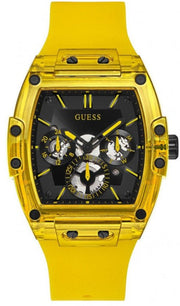  Shop Authentic Guess Phoenix Multi Function Black Dial Yellow Rubber Strap Watch for Men - GW0203G6 - Luxxuri