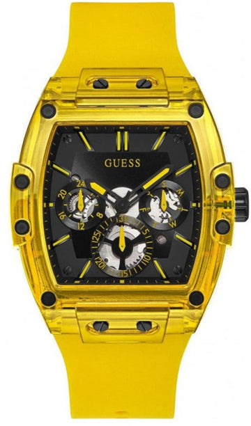  Shop Authentic Guess Phoenix Multi Function Black Dial Yellow Rubber Strap Watch for Men - GW0203G6 - Luxxuri