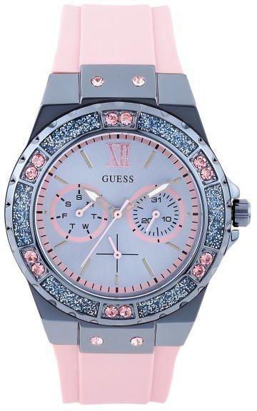  Shop Authentic Guess Limelight Blue Dial Pink Rubber Strap Watch For Women - W0775L5 - Luxxuri