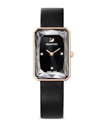  Shop Authentic Swarovski Uptown Black Dial Black Leather Strap Watch for Women - 5547710 - Luxxuri