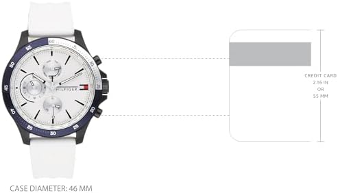  Shop Authentic Tommy Hilfiger Bank Chronograph White Dial White Rubber Strap Watch for Men - 1791723 - Luxxuri