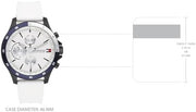  Shop Authentic Tommy Hilfiger Bank Chronograph White Dial White Rubber Strap Watch for Men - 1791723 - Luxxuri