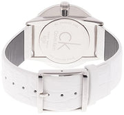  Shop Authentic Calvin Klein Accent Silver Dial White Leather Strap Watch for Men - K2Y2X1KW - Luxxuri