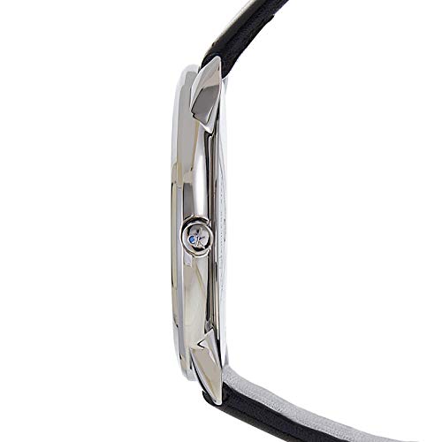  Shop Authentic Calvin Klein Minimal Silver Dial Black Leather Strap Watch for Men - K3M221CY - Luxxuri