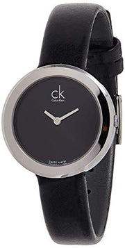  Shop Authentic Calvin Klein Firm Black Dial Black Leather Strap Watch for Women - K3N231C1 - Luxxuri