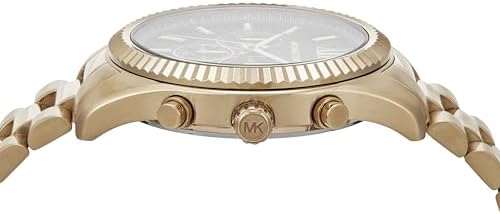  Shop Authentic Michael Kors Lexington Chronograph Black Dial Gold Steel Strap Watch for Men - MK9155 - Luxxuri