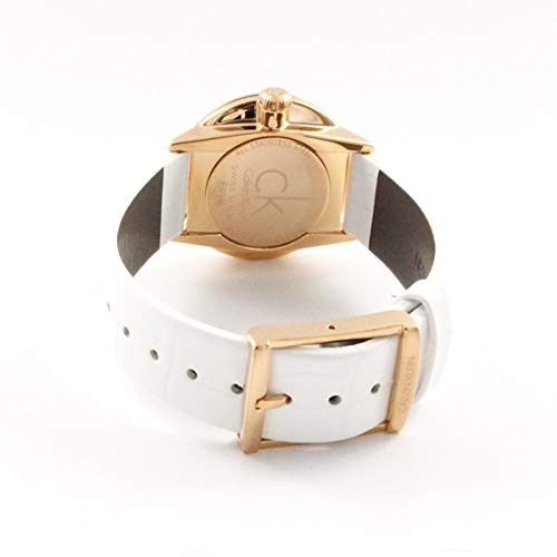  Shop Authentic Calvin Klein Accent White Dial White Leather Strap Watch for Women - K2Y2Y6KW - Luxxuri