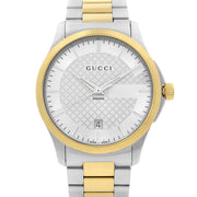  Shop Authentic Gucci G Timeless Quartz Silver Dial Two Tone Steel Strap Watch For Men - YA126450 - Luxxuri