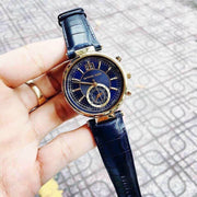  Shop Authentic Michael Kors Sawyer Blue Dial Blue Leather Strap Watch for Women - MK2425 - Luxxuri