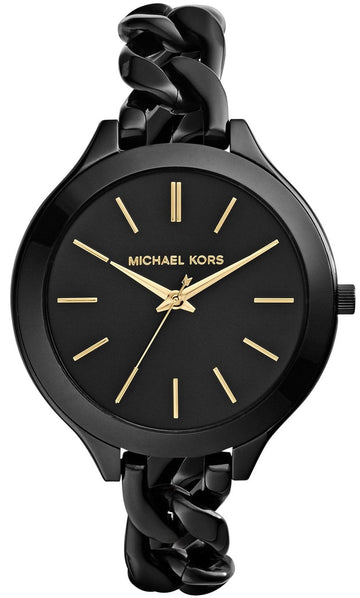  Shop Authentic Michael Kors Slim Runway Black Dial Black Steel Strap Watch for Women - MK3317 - Luxxuri