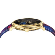  Shop Authentic Versace V-Circle Black Dial Blue Leather Strap Watch for Women - VE8100218 - Luxxuri